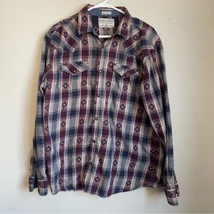 Cody James Western Pearl Button Men's Shirt - Red and Blue